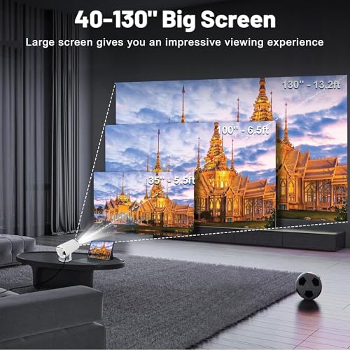 Image of OLV Mini Projector for Home, 4K 1080P Full HD Projector Supports Netflix, Prime and YouTube Etc. WiFi 5G, BT-5.0, Cinema Projector 180 Android 11, Compatible with TV Stick /Windows /iOS /Android