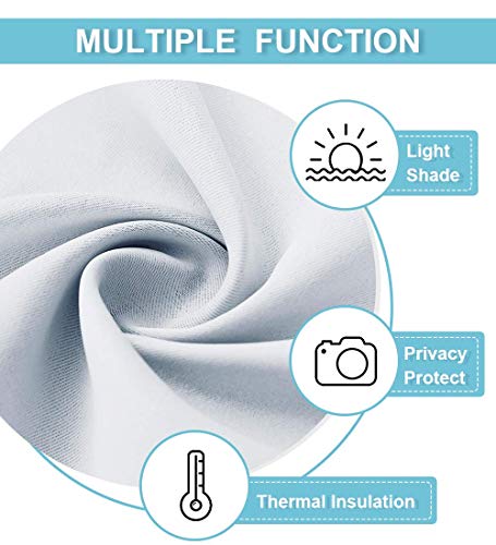 RYB HOME White Curtains for Small Window Energy Efficiency Room Darkening Curtains for Kids Nursery/Dining Room/Bathroom, W 29 x L 24 inch per Panel, Grayish White, 2 Panels