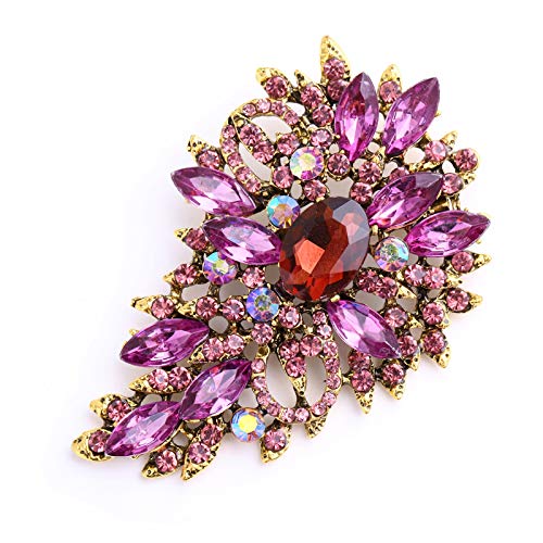 Grands broches eau en cristal champagne pour bijoux de pull