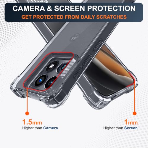 Image of CEDO Cover for Moto Edge 70 Ultra (5G) | Camera Protection Shockproof Bumper-Edge | 360 Degree Protection Acrylic Crystal Clear TPU+PC | Transparent Back Case Backcover (Transparent)