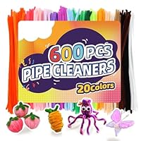 BRTNUP 600PCS Pipe Cleaners, 20 Colors Pipe Cleaners for Craft and DIY Art Home Decoration Fuzzy Sticks for Creative Project and Holiday Ornament Long Lasting Craft Supplies for Adults and Enthusiasts