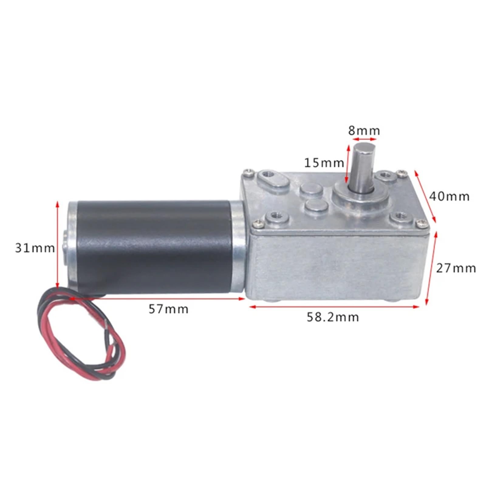 5840-31zy Motoriduttore a vite senza fine DC 12V 7/10/12/16-470RPM Geared Coppia elevata Riduzione di potenza elevata 1 pz(100 RPM)