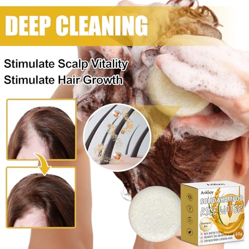 Image of Shampoo and Conditioner Set,Rice Water for Hair Growth,Clarifying Shampoo,Organic Protein & Vitamins for Damage Hair Care,Natural Deep Conditioner Hair Treatment,Travel Shampoo and Conditioner(2 Pack)