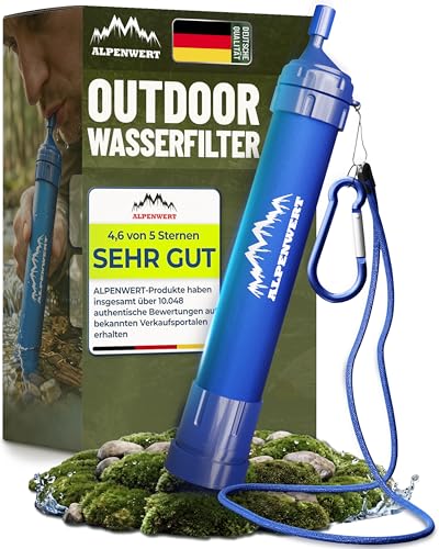 ALPENWERT Wasserfilter Outdoor - Trinkwasserfilter für 4000 Liter gefiltertes Wasser -...