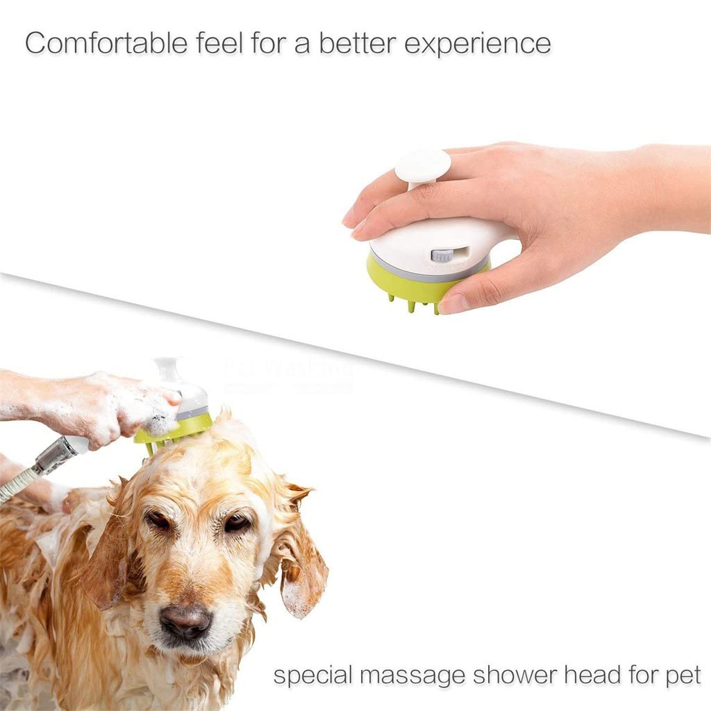Cabezal de ducha para mascotas Cepillo de baño Perros Gatos Peine Suministro de lavado Rociador Lavado de animales Masaje (Color : Como se muestra, Tamaño : Un tamaño) (Como se muestra en un tamaño)
