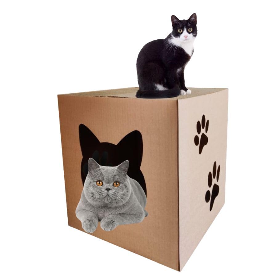 PSK PET MART Cat House Cat Cardboard House Scratcher Cat Scratcher Box Cardboard Cat Scratching Toy for Indoor Cats Rabbit Small Pets (B0CR1LNMNB) Amazon Price History, Amazon Price Tracker