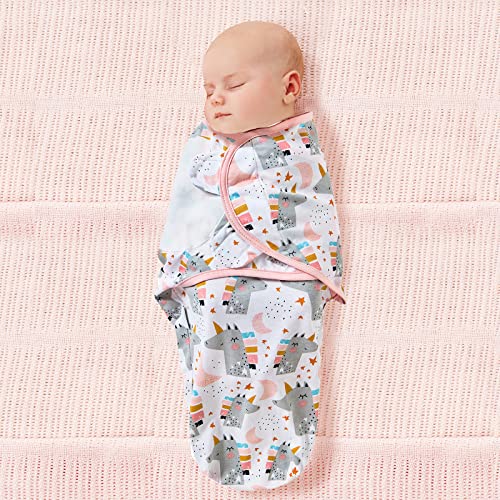 Image of Baby Swaddle Blanket, 3 Pack Newborn Swaddles 0-3-Months, Small-Medium Easy Change Infant Wrap, Infant Swaddling Sack, Adjustable Swaddle Blanket (Pink Unicorn)
