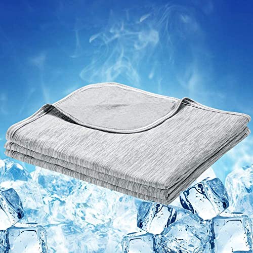 LUXEAR Cooling Blanket Twin Size, Japanese Q-Max0.5 Arc-Chill Cooling Fiber Keep Adults/Children Cool All Night Cool Summer Blanket for Hot Sleepers Night Sweats 59 X 79in -Gray