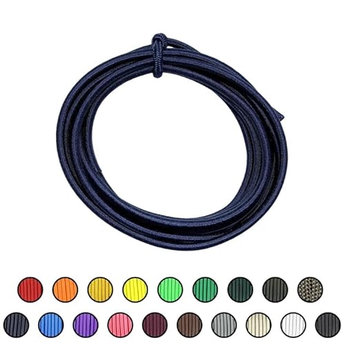 Sgt Knots Marine Grade Shock Cord - 100% Stretch, Dacron Polyester Bungee For Diy Projects, Tie Downs, Elastic Cord, Commercial Uses | 3/16 Inch X 100 Feet, Midnight Blue #TOP2