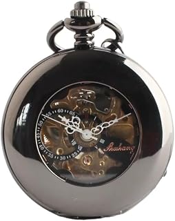 Vintage Pocket Watch,1pc Pocket Watch Chains,for Men Birthday for Men Personalized for Husband Boyfriend Engraved(Black)