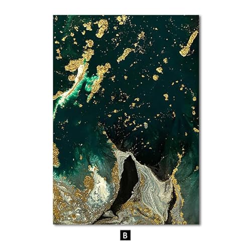 Impression de maison moderne et art abstrait | Toile agate dorée 50x70 cm - 3