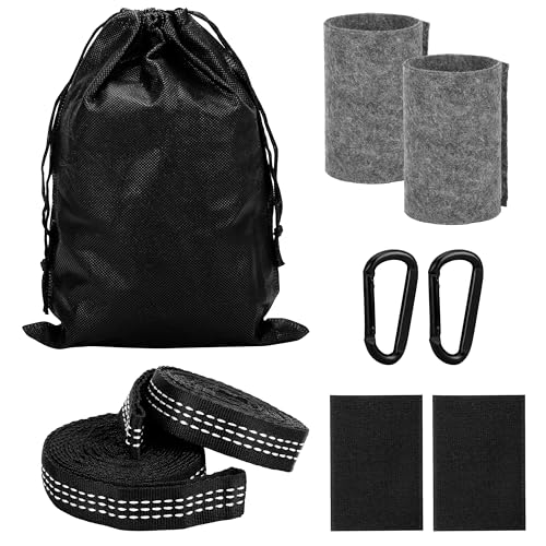 BELLE VOUS Hammock Tree Swing Straps - Heavy Duty Hammock Straps, Carabiners & Tree Protector Pads - Hammock Straps Hanging Kit - Holds 500kg/1102lbs BELLE VOUS Hammock Tree Swing Straps - Heavy Duty Hammock Straps, Carabiners & Tree Protector Pads - Hammock Straps Hanging Kit - Holds 500kg/1102lbs