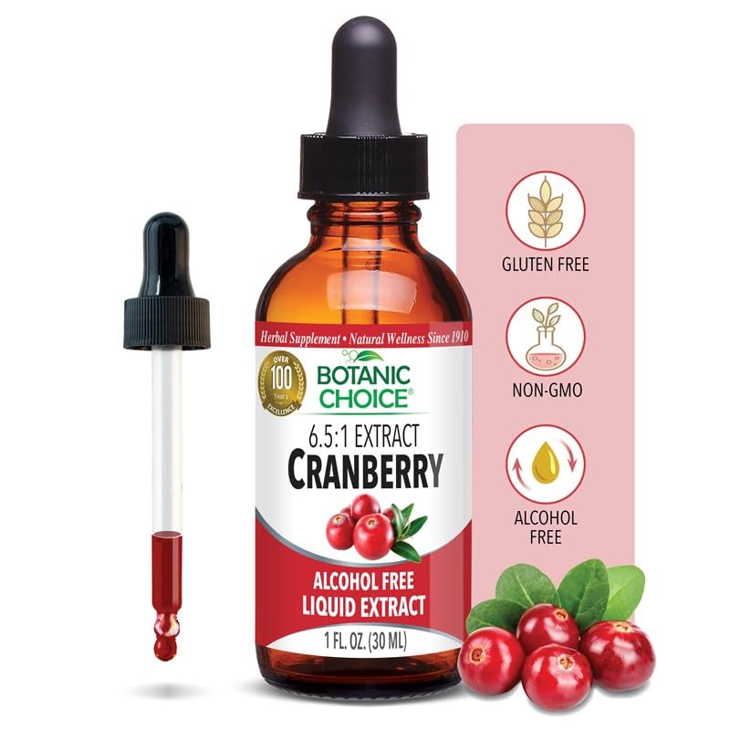 Botanic Choice Alcohol Free Liquid Extract Herbal Supplements, Cranberry, 1 Ounce