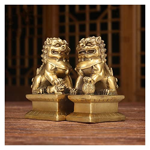 Statue Lion Laiton Ornements Maison et Objets de Décoration Salon Design Doré