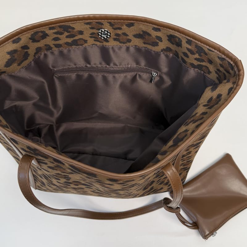 Cheeteh Leopard Print Tote Bag with Small Purse Shoulder Bag Large Laptop Bag for Business Office Work Travel4