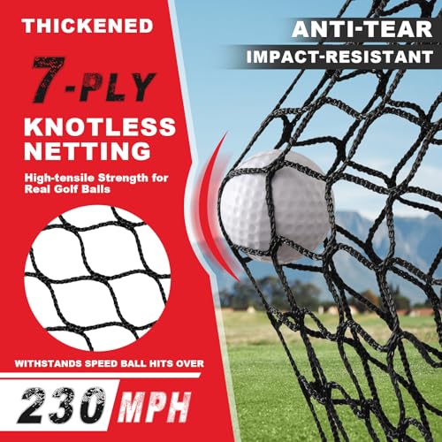 Golf Net 10x7FT Heavy Duty with Dual-Turf Mat