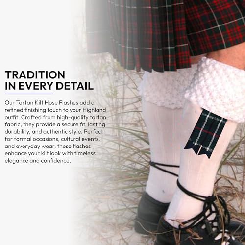 Image of Scottish Tartan Kilt Flashes with Elastic Adjusters