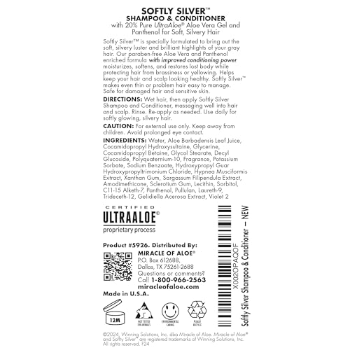 Miracle Of Aloe MOA-5926 Softly Silver Shampoo Improved Conditioning Formula For Gray Hair thumb #3