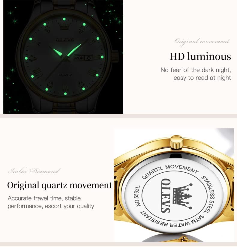 OLEVS Women Watch Stainless Steel Waterproof Diamond Small Face Quartz Analog Ladies Watches Fashion Gold Black White Blue Dial Women Wrist Watch