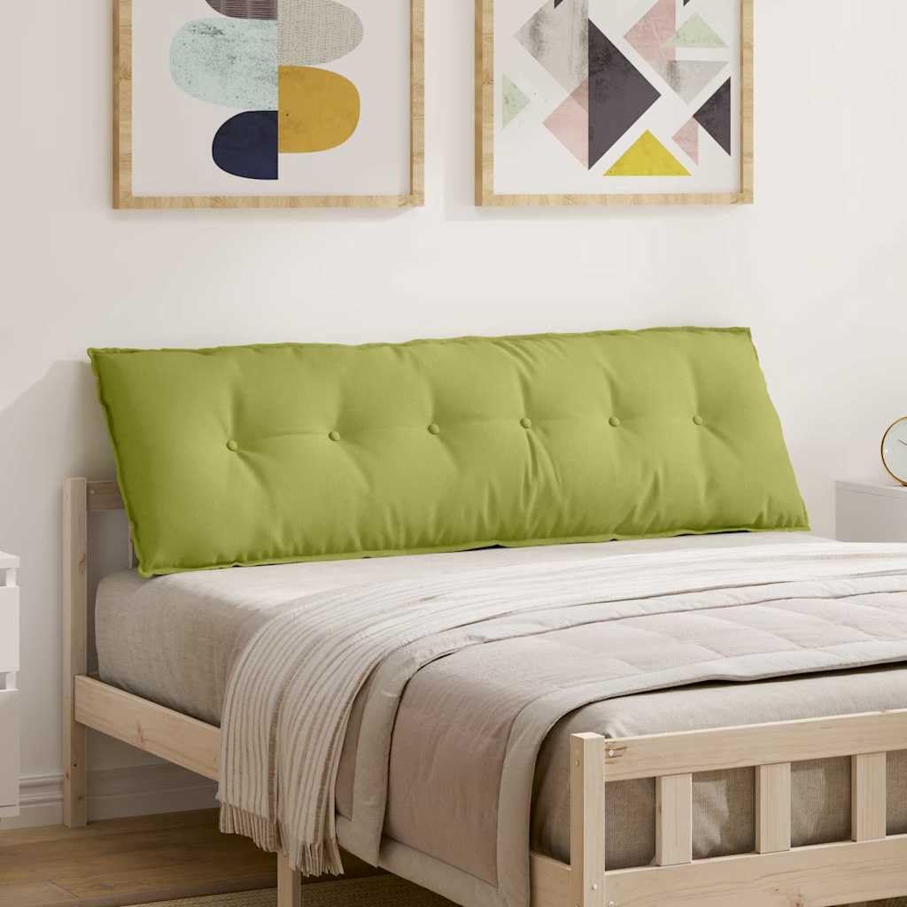 Coussin lombaire ergonomique en tissu vert pour soulager le dos au bureau