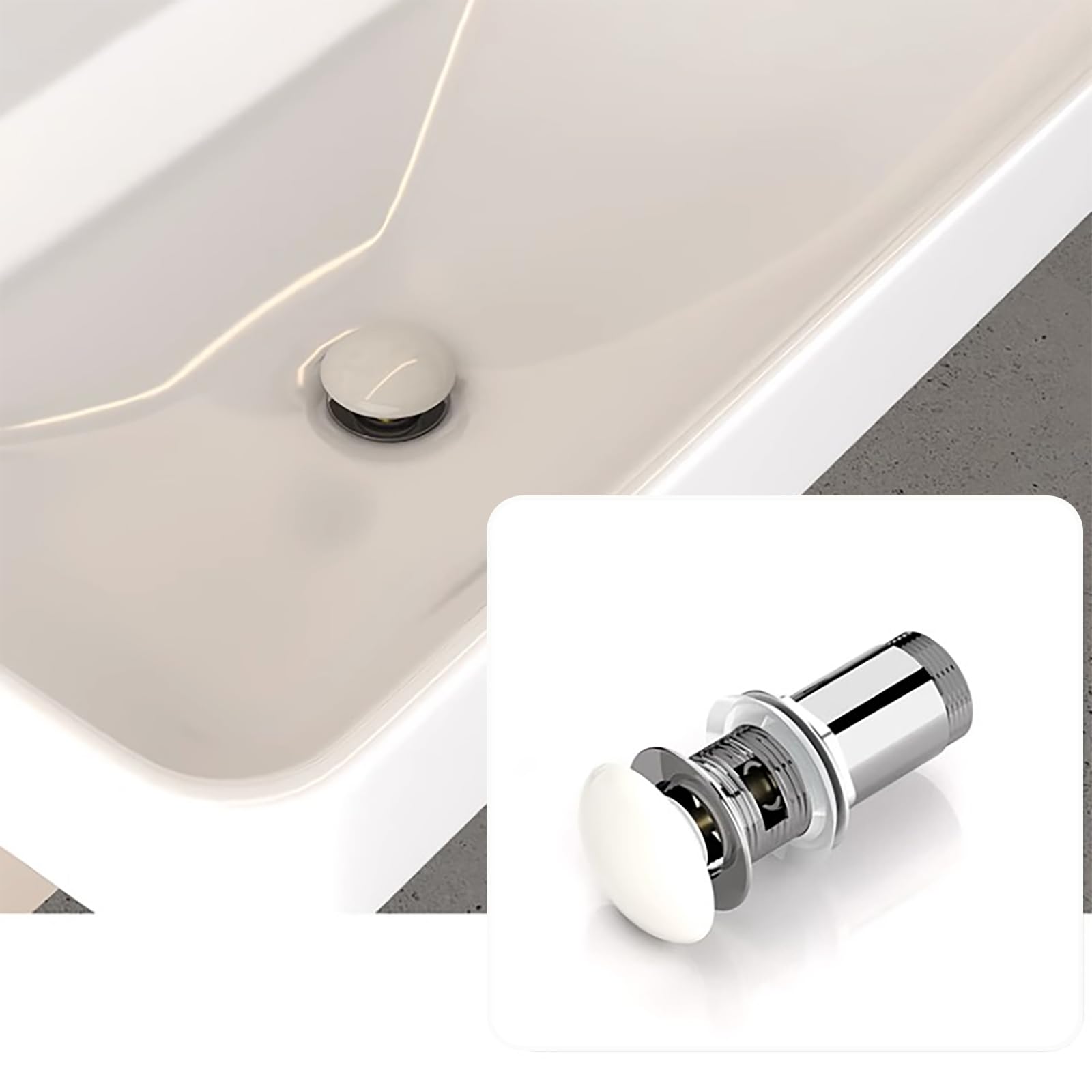Siphon Waschbecken mit Pop Up Ablaufventil,Ablaufventil mit Überlauf,Geruchsverschluss,Höhenverstellbar Chrom Abflussrohr Waschbecken,Universal Abflussrohr 1 1/4"