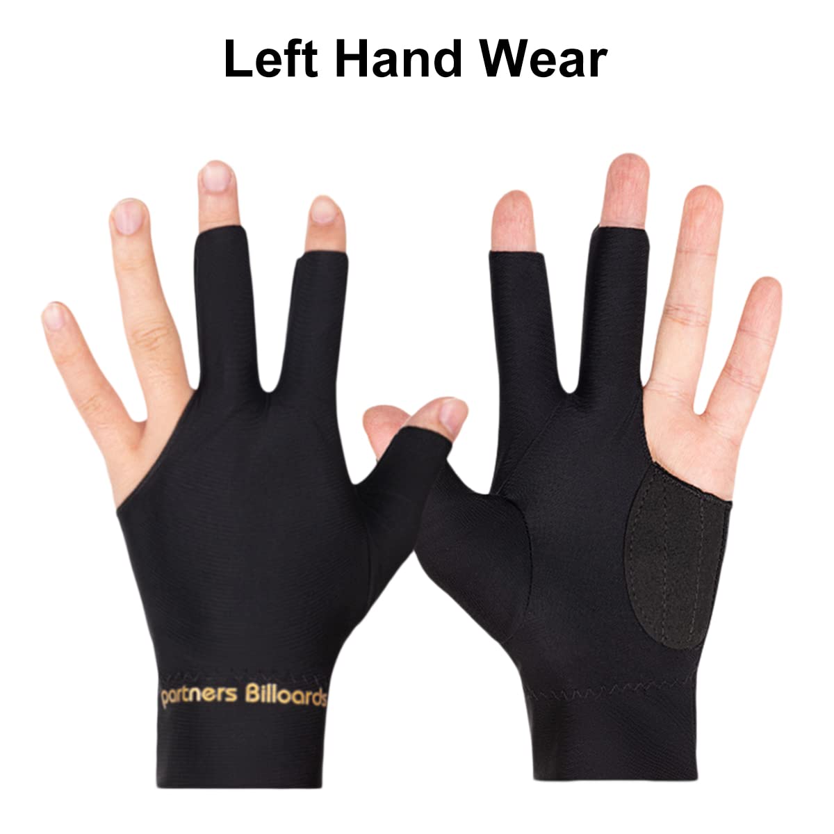 Guanto da Biliardo Traspirante Asciugatura Rapida Tre Dita Unisex 2 Pezzi