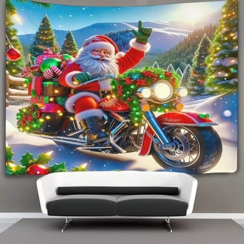 Tenture 3D Père Noël pour habiller un grand mur de dortoir ou de chambre - 3