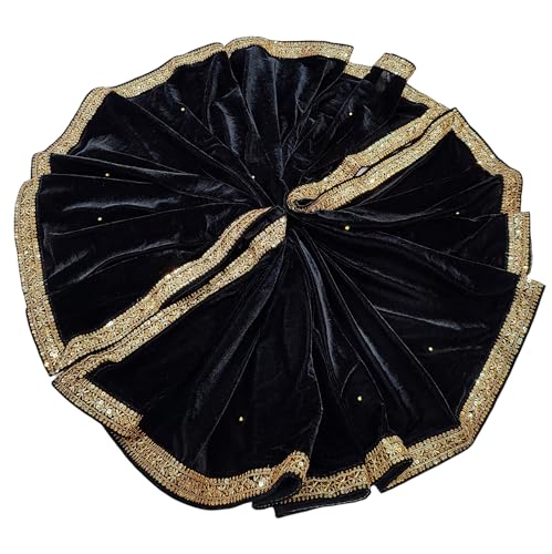 Image of Navti Creations Women's Stole Dupatta In Velvet With Cross Design Border (length -2.25m, Width-75cm)