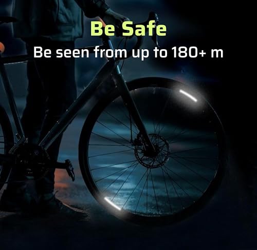 ReflecToes 720 Reflective Wheel Rim Stickers - 16 Pcs Reflective Decals, 720+ Candle Power Wheel Reflectors for Bike - High-Intensity Retroreflective Rim Tape
