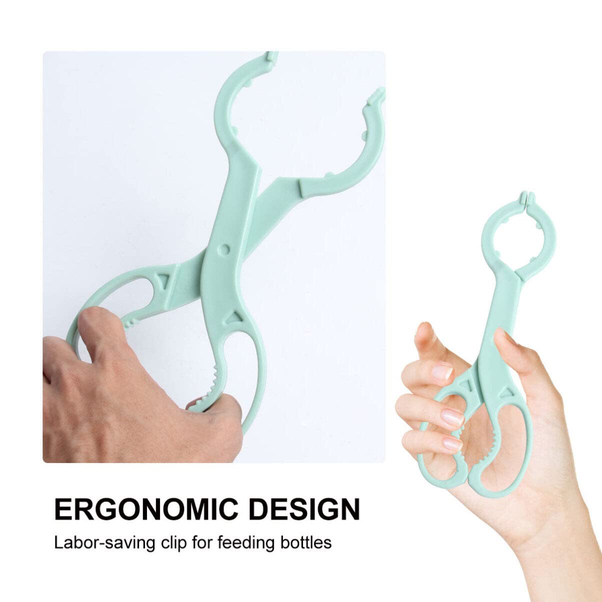 Ecceart, pinza per biberon, in silicone, antiscivolo, per allattamento, per biberon, colore: verde chiaro
