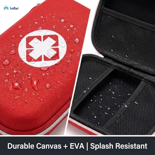 Image of FunBlast Canvas First Aid Pouch - Portable Medicine Bag for Travel, Medicine Storage Bag, Pill Organizer, Zippered Medicines Bag for School, Travel, Camping (Small)