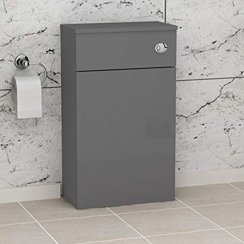 500 x 260mm Indigo Grey Gloss BTW Back To Wall WC Unit Toilet Bathroom Furniture