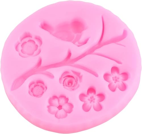 Miniatura 4 de Moldes de silicona para pájaros, ramas de árbol, molde de fondant, ramas de ramas, hojas, moldes de fondant para decoración de pasteles de azúcar,