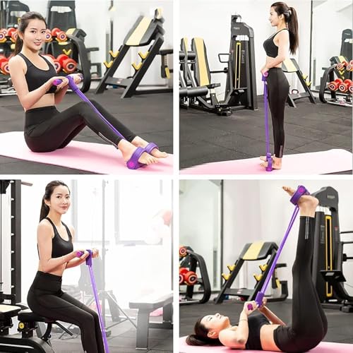 Image of Pull Reducer Training Bands - 4 Tubes Body Pedal Exerciser Yoga Exercise, Arm Exercise, Tummy Body Building Training Men and Womens Multicolor, 1pc (Pull Reducer Band)