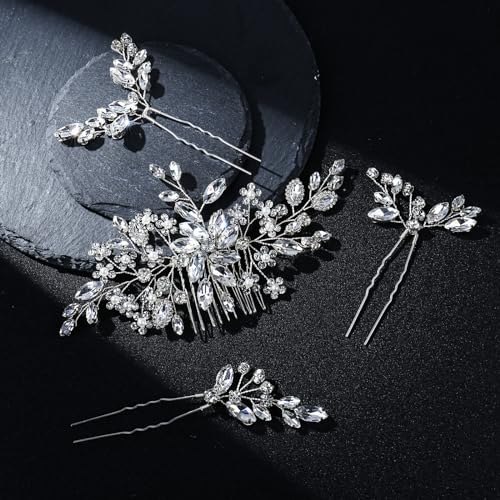 wedding hair accessories bridal headpiece with hair piece for brides silver