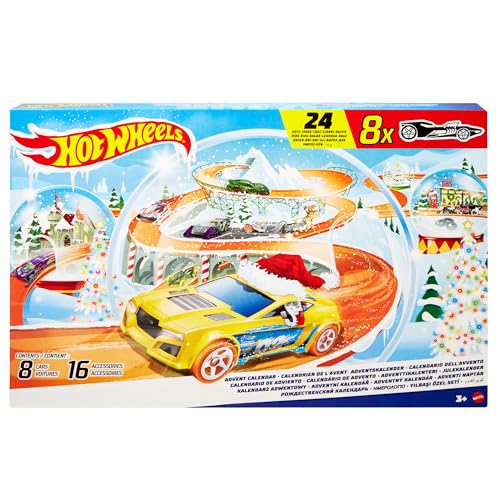 Calendario de Adviento Hot Wheels 2024 con 8 autos escala 1:64 miniatura 7
