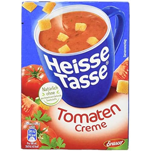 Erasco Heisse Tasse Tomaten-Creme mit Croûtons, 12er Pack (12 x 450 ml Beutel) Cover