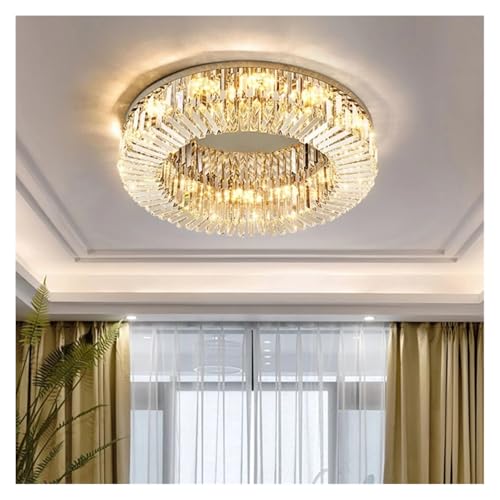 Plafonnier LED cristal D60cm lustre chic pour salon
