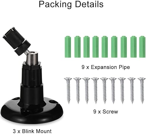 Miniatura 4 de 3 piezas para soporte de cámara Blink para exteriores, soporte de pared ajustable de 360 grados, resistente para Blink XT2 accesorios de sistema de
