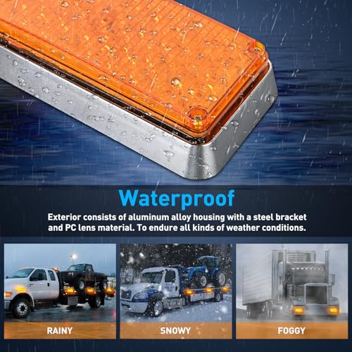 Image of Nilight 2PCS 42LED Amber Magnetic Strobe Lights Surface Mount Waterproof