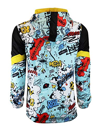 Image of Screenshotbrand Lightweight Hooded Water Resistant Windbreaker - Zip-up Fashion Map Print Rain Jacket