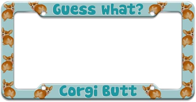 corgi license plate frame