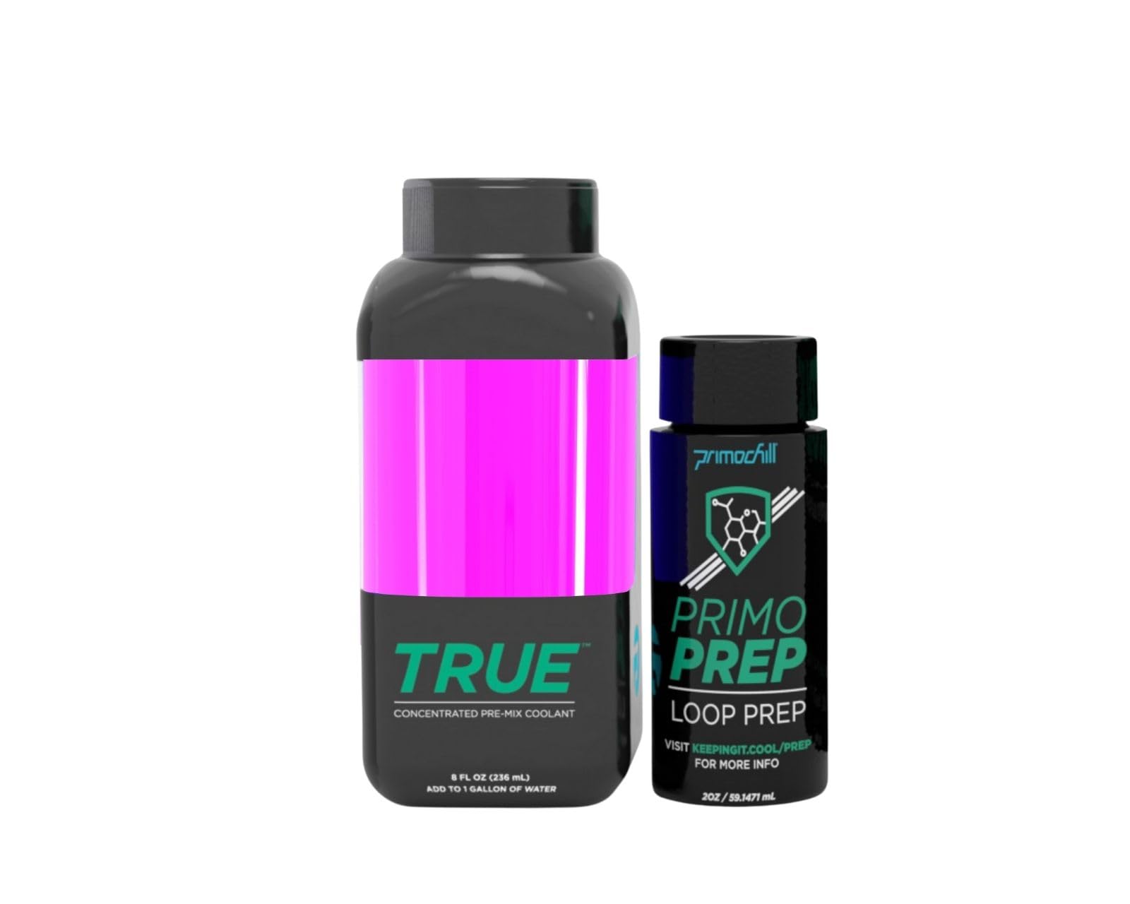 PrimoChill True - Computer WaterCooling Coolant, Concentrate, Low-Conductive, Transparent, Full Protection, PrimoPrep Included, Proudly Made in The USA (Yields a Gallon of Coolant) - UV Pink
