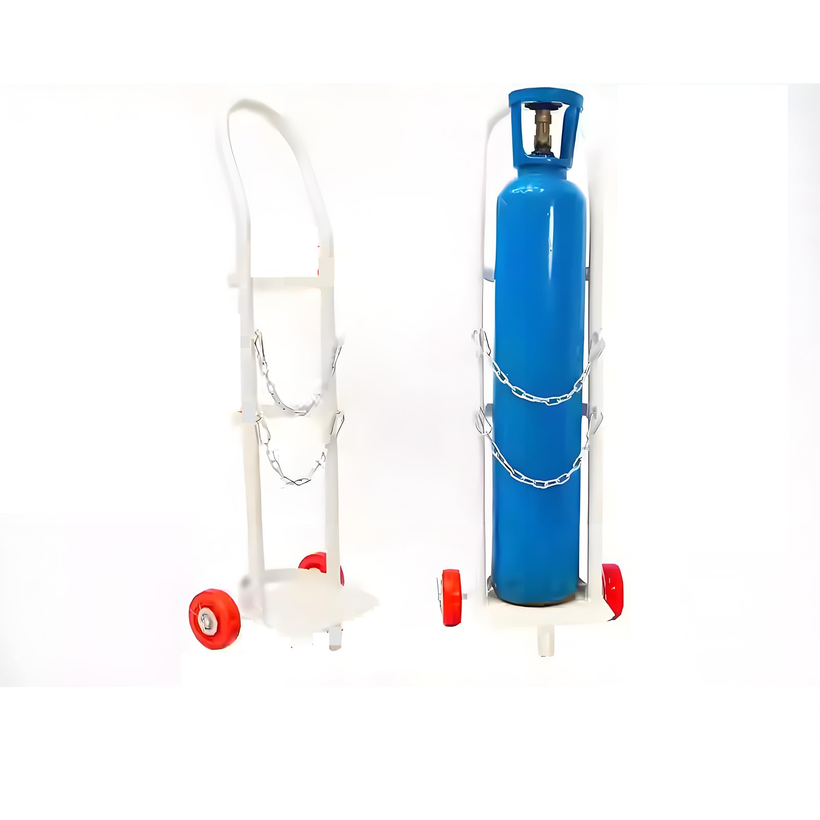 GHHVFEC Gas Cylinder Cart with Wheels, Lightweight Trolley for Safe Transport & Storage of Welding Tanks, Durable Dolly with Safety Chain