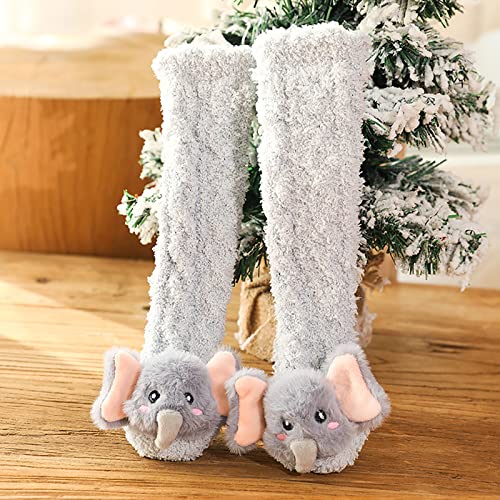 YOLAI Children Toddler Cute Cartoon Animal Fruit Fleece Socks Thickened Stockings Comfortable Warm Fuzzy Slipper Socks4