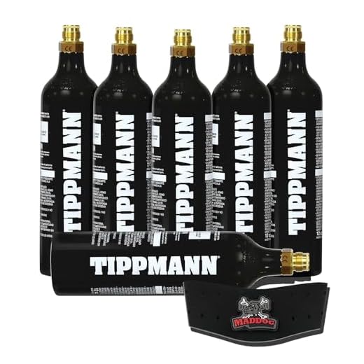 Maddog Tippmann 12 Oz Aluminum CO2 Paintball Tank 6 Pack with Neck Protector Combo | Refillable CO2 Tanks Ship Empty | Exp. 05/2026