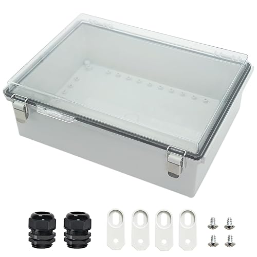 Vista 15 de Zulkit Caja de conexiones de plástico ABS a prueba de polvo impermeable IP67, cajas eléctricas con bisagras para exteriores, caja universal