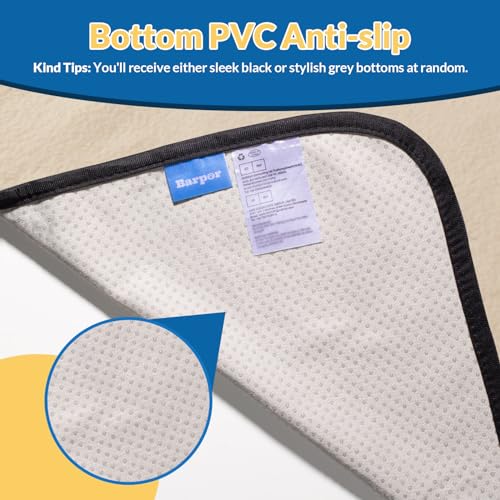 Image of 165cm x 122cm Washable Pee Pads for Dogs Beige Thick Reusable Puppy Pads Strong Absorbing Leak-Proof Dog Whelping Mats Chew-Proof Non-Slip Dog Playpen Pads
