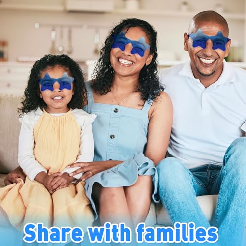 10/20/30/40 Pack Star Sunglasses Rimless Transparent Pentagram Shaped Sunglasses Bulk Party Favor Glasses for Women (20, Royal Blue)4