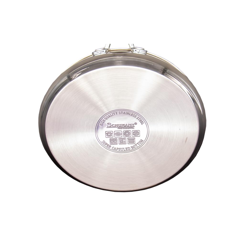 Schumann Professionnel - Lot de 5 Casseroles Gamme Eternelle - Compatibles Tous feux dont Induction - Acier Inoxydable sans PFOA - Poignées Accroche Confort en Silicone 12/14/16/18/20cm